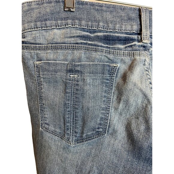 G by guess mid rise jeans size 31 stretch medium wash cuffed Y2K - Picture 5 of 14